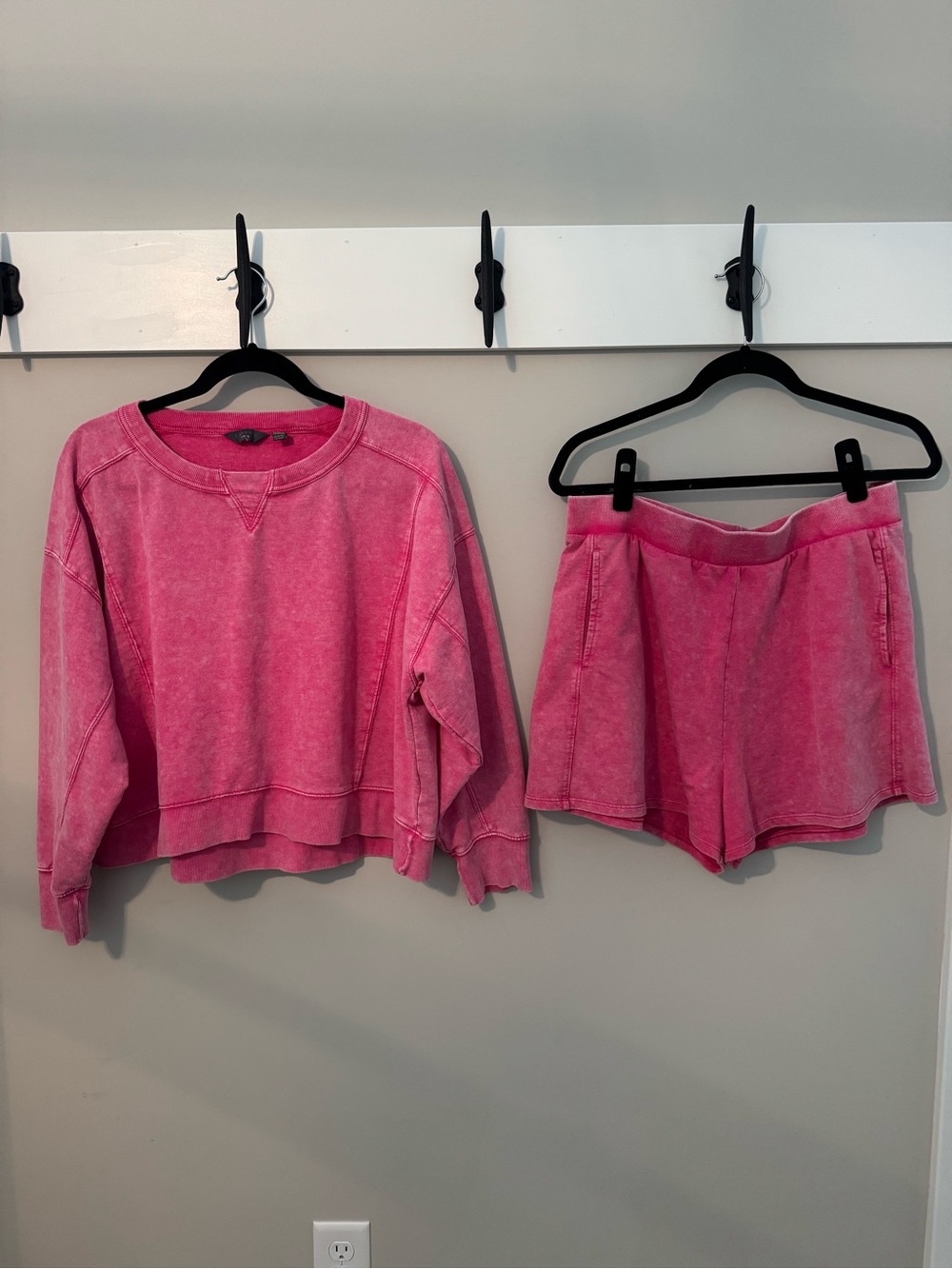 Danskin Pink Women’s Two-Piece Lounge Set - Sweatshirt & Shorts
